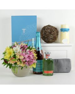 Thymes Lilies Champagne & Flower Gift