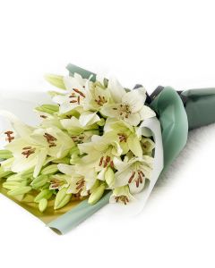 Crisp Snow Lily Bouquet