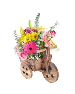 Mother’s Day Floral Wooden Cart