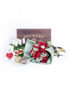 It's  A Fun Surprise! Flowers & Beer Gift