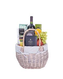 Luxurious Fresh Delights Kosher Wine Gift Basket