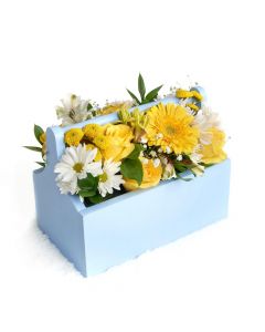 Blue Garden Box Arrangement