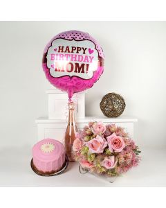 "Happy Birthday Mom" Flowers & Prosecco Gift